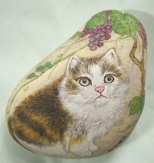 卵石画 - 小猫 (1)